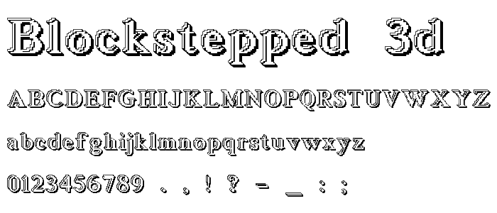 Blockstepped 3D font